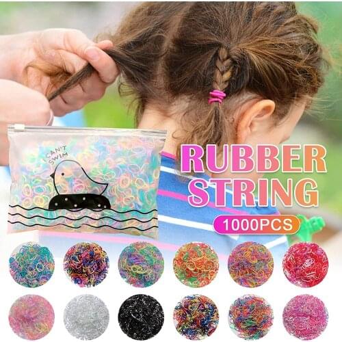 1000 Pieces Colorful Rubber Band Baby Hair Ties Elastic Hair Band For Infants Kids Headwear Holder Rubber Band Scrunchies Kids