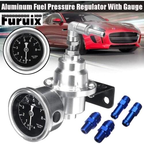 2021 New Black titanium red gold silver blue universal adjustable aluminum fuel pressure regulator with kit caliber 6 color