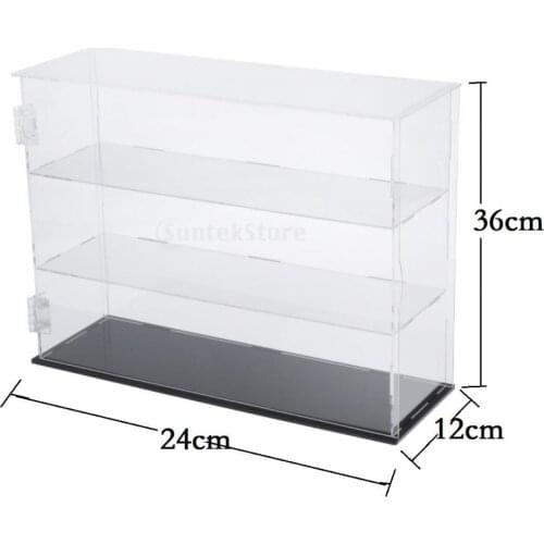 3-layer Acrylic Display Showcase Standing Desk Dustproof Frosted Texture Storage Protective Box Container Figures Protect Tools
