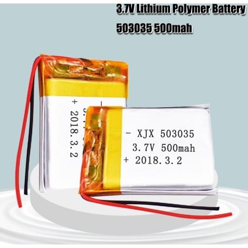 503035 3.7V 500mAh Lithium Polymer Battery 3.7V Volt Li po ion Lipo Rechargeable Batteries for MP3 DVD GPS Navigationtion