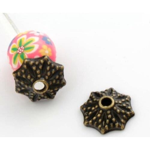 70Pcs L1059 Antique Brozne Cone End Caps Bead Jewelry Findings Components 10.6x11.5mm LZsilver