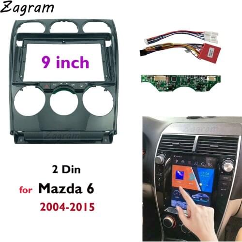 9 Inch 2 Din Car Video Fascia Panel for Mazda 6 2004-2015 DVD GPS mp5 android Player Audio Frame Dashboard Mount Kit