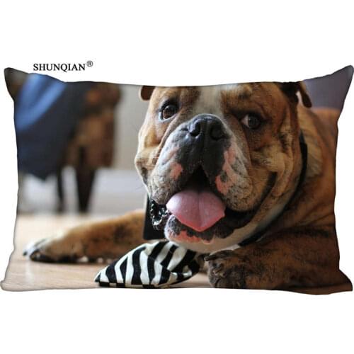 Hot Nice Bull Dog Rectangle Pillowcase zipper Wedding Custom Pillow Case For Bedroom Pillow Cover 612