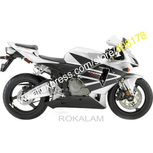 For Honda CBR600RR 2005 2006 CBR 600RR 05 06 F5 Silver Black Motorcycle Body Work Fairing Kit (Injection Molding)