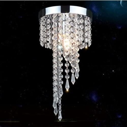 Crystal Chandelier Fixture Surface Mount Ceiling Light Modern Elegant Glass Pendant Lamp for Bedroom Hallway Bar Parlor Bathroom