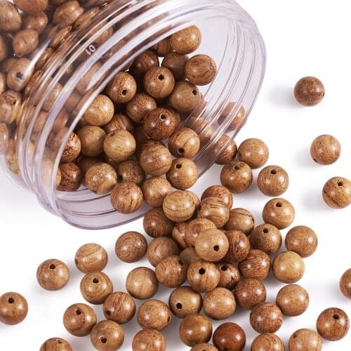 Pandahall 6mm 8mm Waxed Wooden Beads Round Scentedros Spacer Beads for DIY Jewelry Making Necklaces Bracelets