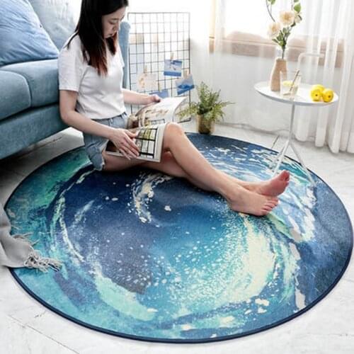 PAYSOTA Living Room Round Carpet Nordic Wave Bedroom Trend Tatami Bedside Blanket Home Computer Swivel Chair Mat
