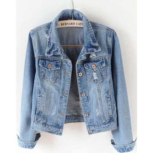 2020 Plus Size 5XL Denim Jacket Women Boyfriend Jean Coat Streetwear Harajuku Vintage Autumn Basic Outerwear