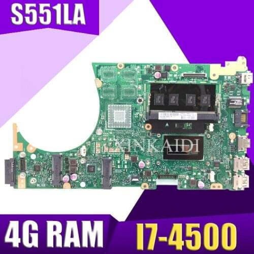 XinKaidi S551LA Laptop motherboard for ASUS S551LA S551LB S551LN S551L R553L S551 Test original mainboard 4G RAM I7-4500