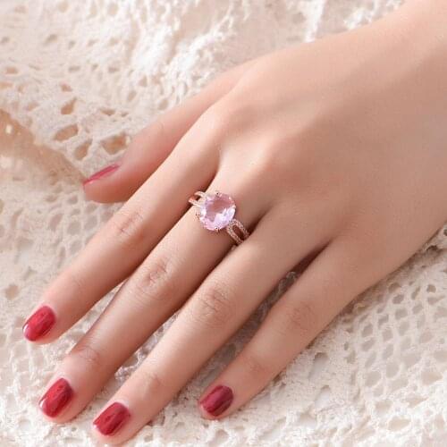 MOONROCY Crystal Rings Rose Gold Color Carat Trendy Classical Wedding Ring Jewelry Wholesale for Women Female Gift Dropshipping