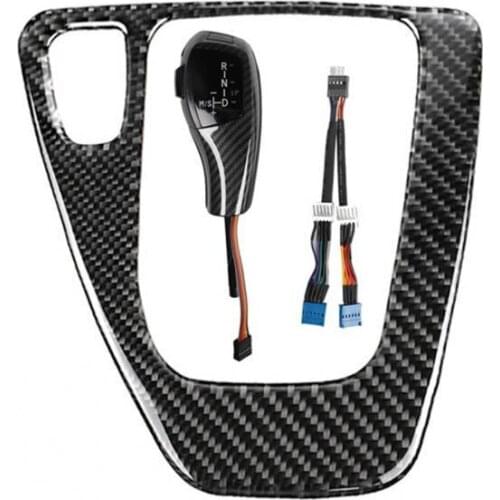 Gear Frame Sticker Scratch-resistant Self-adhesive Carbon Fiber Black Knob Shift Sticker for BMW 3 Series E90 / E91 / E92 Facel