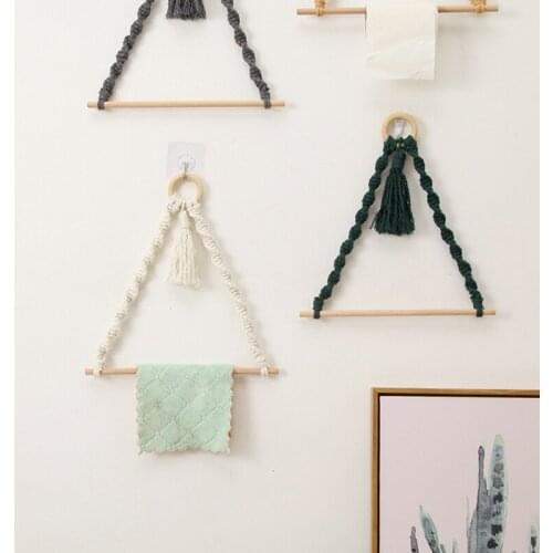 Wall Hanging Toilet Paper Holder Rack Tapestry Boho Style Bathroom Towel Roll Paper Dispenser For Kitchen Bathroom
