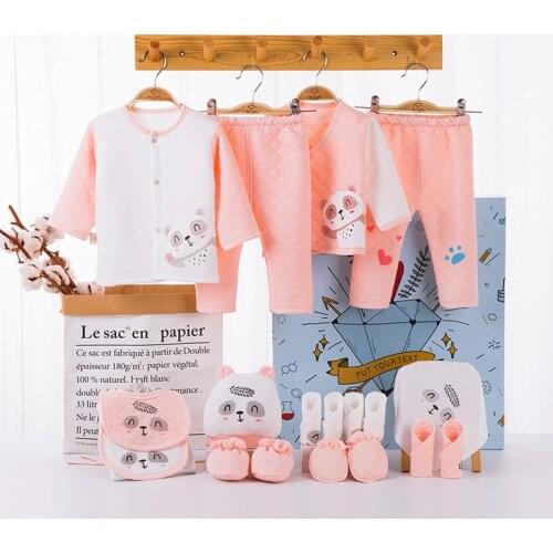 Newborn Clothes 18pcs Set for Baby Gift Box Autumn Winter Newborn Warm Clothes Cotton Suit Baby Supplies Underwear Gift Box