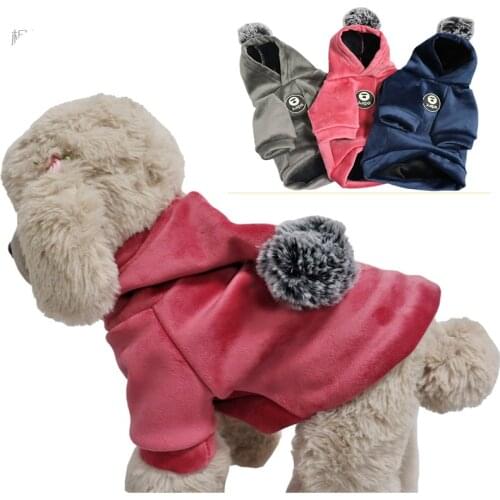 Pet Dog Clothes For Small Dogs Hoodies Winter Warm Coat Cotton Velvet Jacket Ropa Perro French Bulldog Clothing For Dog Clothing