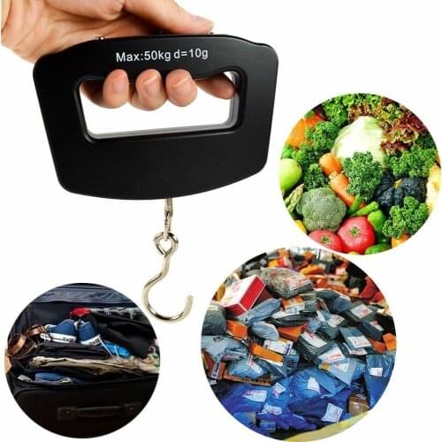 Portable Mini Digital Hand Held Fish Hook Hanging Scale Electronic Weighting Luggage Scale LED Display Balance