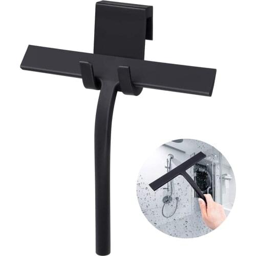 Portable Window Glass Mirror Wiper Cleaner with Hook Window Glass Wiper Scraper Cleaner Silicone Shower Squeegee Bathroom