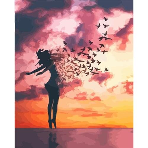 Seabird Dancing Girl Figure Painting By Numbers Hand Painted Oil Painting Adult Child Picture Colouring Home Decor Unique Gift