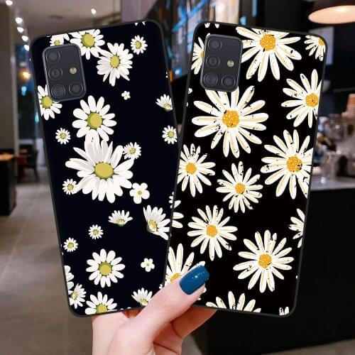 Luxury Daisy Flower Phone Case for Samsung A51 A71 A21S A01 A11 A31 A41 A10 A20 A30 A40 A50 A70 A7 A9 A6 A8 Plus 2018 Cover TPU