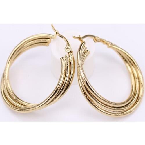 Stainless steel earrings Two styles to choose twisted wire Fashion earrings With a variety of clothing Prom choose SL85