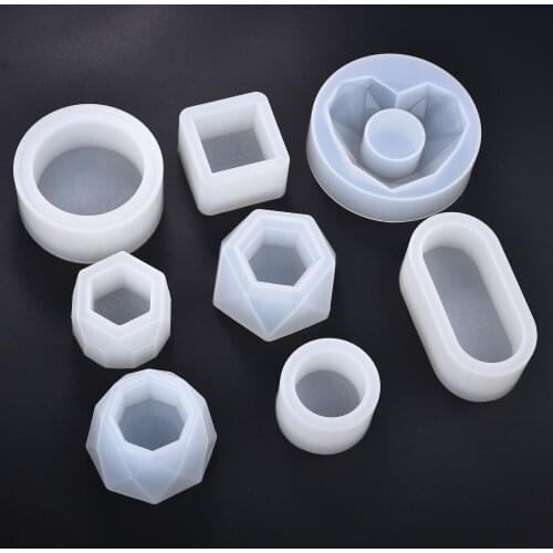 Plant Pot Silicone Molds Geometric Heart-Shaped DIY Crystal Epoxy Resin Molds Succulent Flower Pots Resin Crafts Jewelry Making