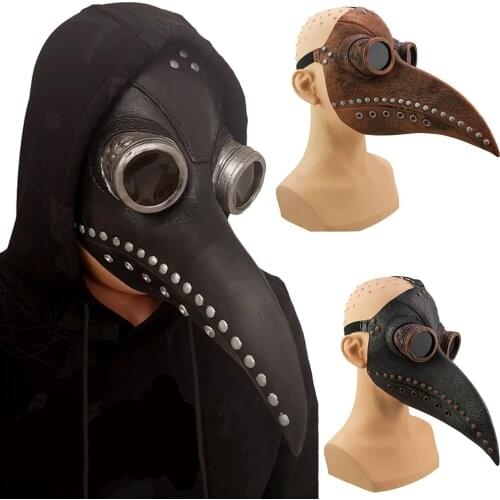 Plague Doctor Bird Beak Mask Mascaras Halloween Cosplay Scary Long Nose Steam Punk Masks Horror Party Costume Props