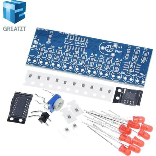 GREATZT NE555+CD4017 Running LED Flow LED Light Electronic Production Suite DIY Kit