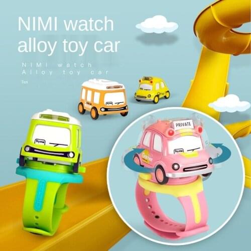 Fun alloy electronic watch 1:62 inertia induction cartoon car sound and light childrens toy car watch