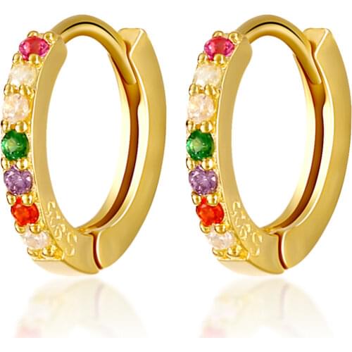 CANNER Color Zircon Lightning Cross Earrings For Women 925 Sterling Silver Piercing Earrings Hoops Pendientes Jewelry 2021 Trend