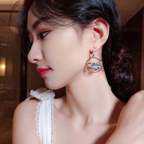 Women Earrings Personality Design Chinese Style Earrings Fashion Trend Crystal Earrings High-end Sense Long Earrings For Women