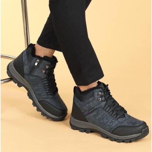 Winter Trend, Navy Blue Stylish Useful Mens Boots Water and Cold Resistant 2021 colection