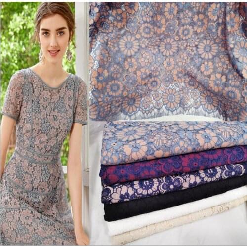 1.5 * 1.5 m Two-color color matching Eyelash positioning lace fabric three-dimensional lace material