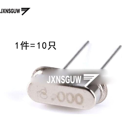 10PCS crystal 8MHz 20ppm 20p 2 foot 49S passive crystal 8M