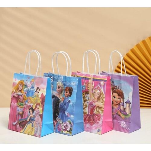 12pcs/lot Disney Frozen Princess Girls Birthday Party Decoration Candy Gift Bag Paper Cartoon Aisha Anna candy gift bag Supplies