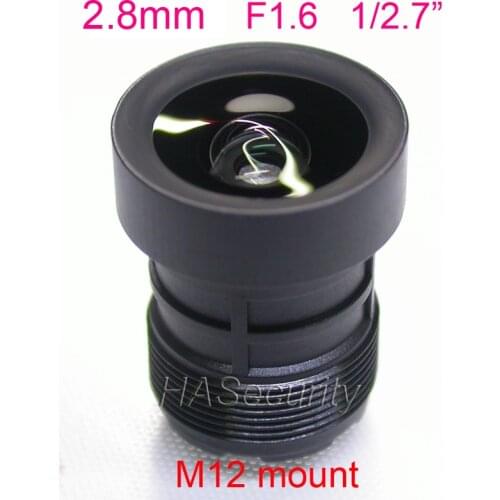 2.8mm 1/2.7" format F1.6 aperture M12 mount Lens ( optional 2MP or 5MP )