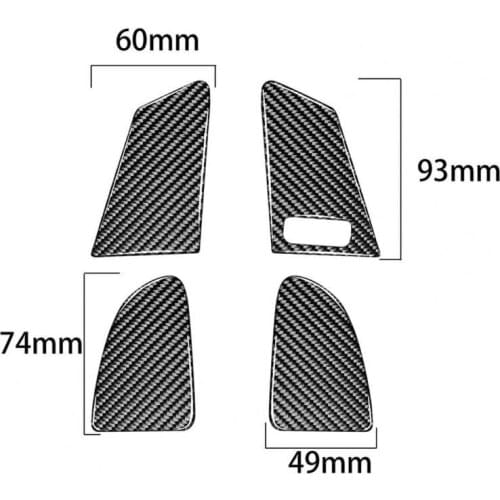 4Pcs Window Button Sticker Waterproof Anti-scratch Carbon Fiber Black Window Button for Volvo S60 V60 2010-18 Right-hand Drive