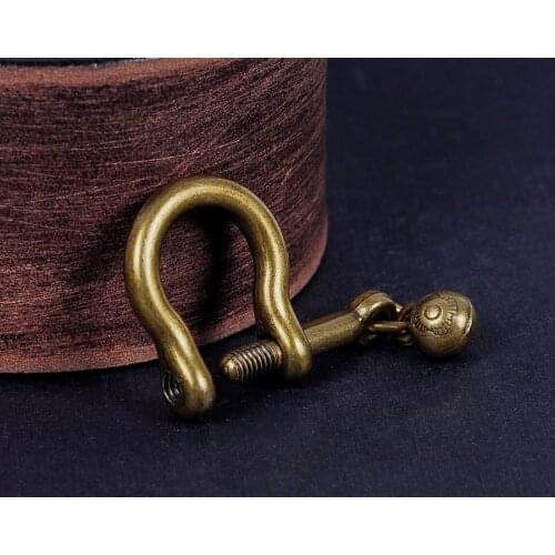 5 pcs Vintage Brass Shackle Joint Connect Key Chain Hook Leathercraft Hardware