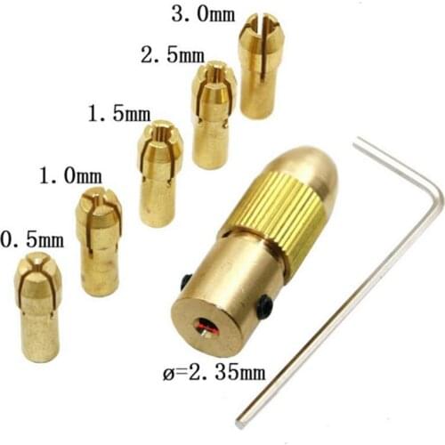7pcs/set 2.35/3.17/4.05/5.05mm Brass Dremel Collet Mini Drill Chucks For Electric Motor Shaft Drill Bit Tool Drill Chuck Adapter