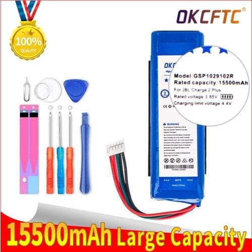 OKCFTC 15500mAh GSP1029102R Battery for JBL Charge 2 Plus,Charge 2+,charge 3 2015 Version P763098