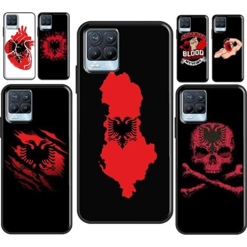 Albania flag Case For OnePlus 9 Pro 7 8 T Nord Cover For OPPO Realme C3 C11 C15 C21 GT Neo 6 7 8 Pro