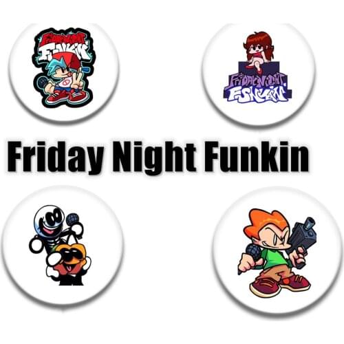Friday Night Funkin Pin Hot Game Friday Night Funkin Brooch Cartoon Skid Pump Badge Jewelry Accessories Gifts For Kids Game Fans