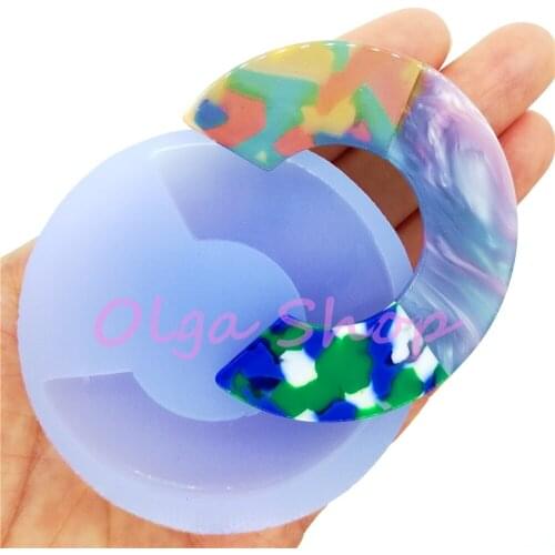 BYL334 55.1mm Bitten Dought-Shaped Earrings Silicone Mold Jewelry Necklace Making Fondant Decoration Craft Candy Food Safe