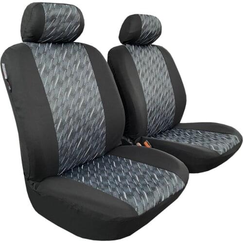 ITAILORMAKER Grey Racing Front Seat Covers 4PCS, Car Truck SUV Auto Styling Protector, Jacquard Fit Most