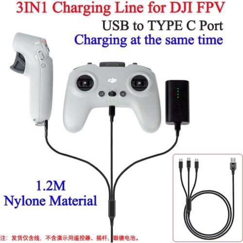 For DJI FPV Combo Remote Control Charging Cable Goggles V2 battery Nylone Charging Line Motion Controller Charger Fast Charging