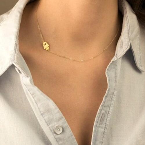 Personality Fashion Hand Necklace Pendant For Women Creative Simple Gold Silver Color Handmade Clavicle Choker Necklace Jewelry