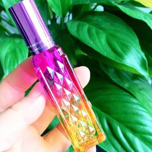 Diamond Surface Spray Bottle Luxury Glass Perfume Bottle Portable Travel Vial Refillable 10ml Colorful Atomizer 25pcs/lot