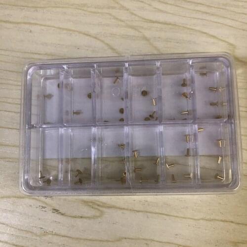 Watch repair tools and accessories, face nail box, welding plate, face nail foot box, 6 sizes, 5 pairs per size