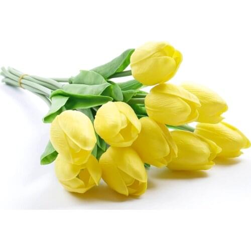 10pcs Tulip Artificial Flower Real Touch Artificial Bouquet Fake Flower For Wedding Decoration Flowers Home Garen Decor