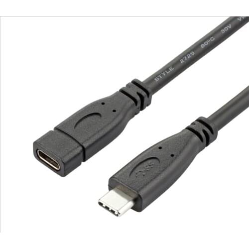 USB Type C Extension Cable Black 1m Connector USB C 3.1 Male To Female Type C Data Line Power Delivery Fast Charger PD Cable