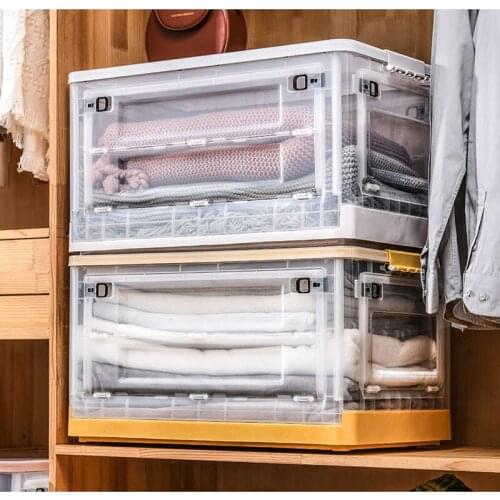 Housewear Furnishings Plastic Storage Box Large Capacity Transparency Storage Boxes Bedroom Organizer Box Toys Folding Boxes