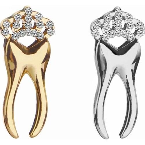 Fashion New Cute Shiny Small Drill Crown Teeth Alloy Brooch Scarf Clothing Accessories brooches Wholesale